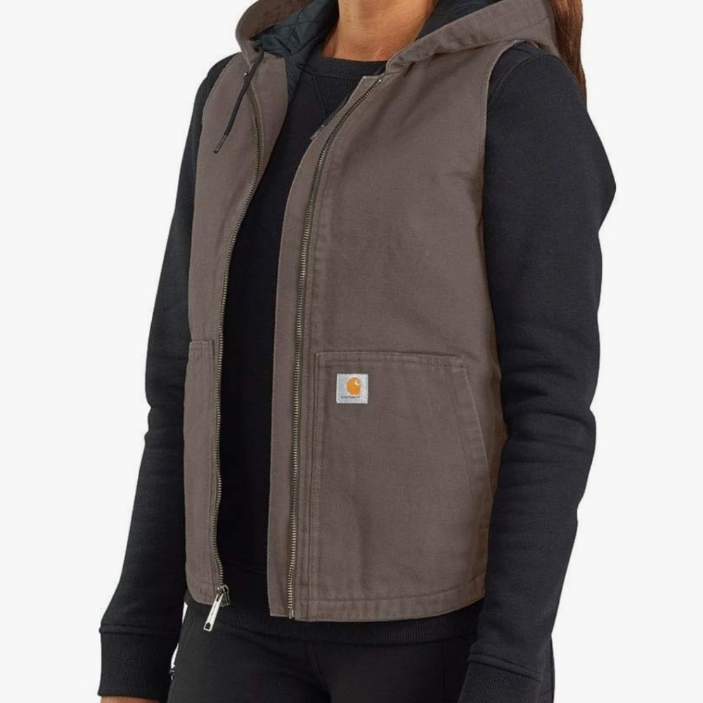 Carhartt Women's Taupe Gray Hooded Vest